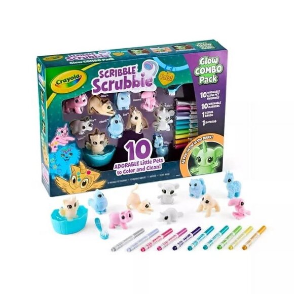 NEW Crayola Scribble Scrubbies Glow Combo Drawing and Coloring Kit - Picture 1 of 9
